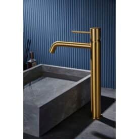 Monomando lavabo alto Monza oro cepillado